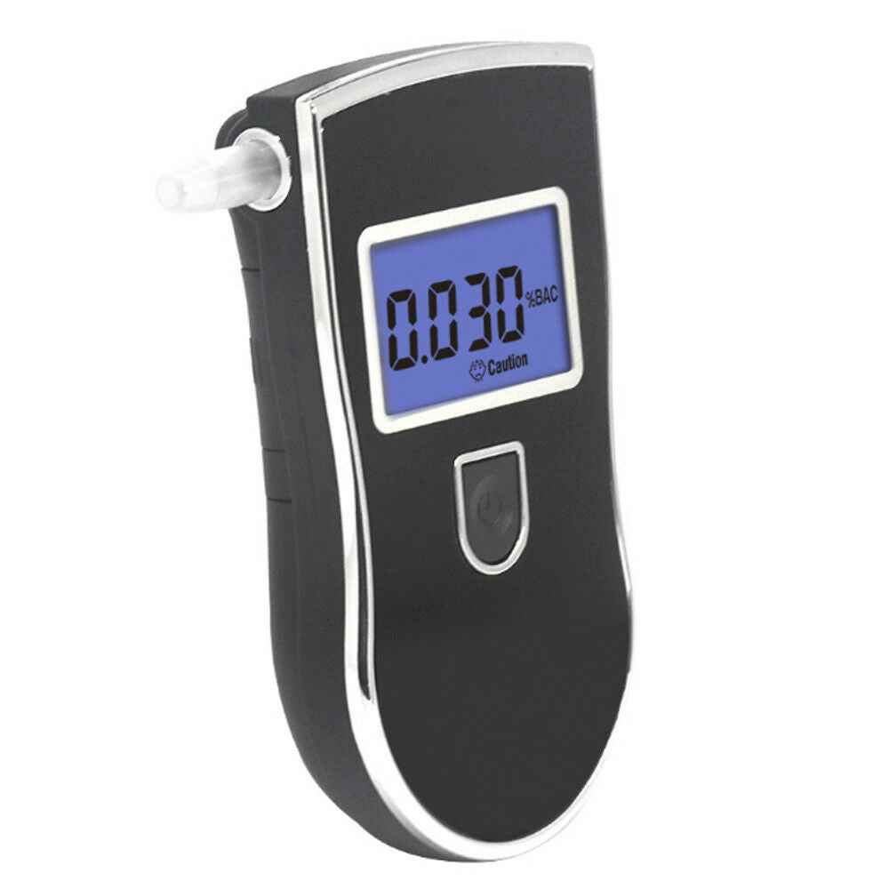 Digitalt alkometer med display og mundstykke, inklusiv 5 genanvendelige mundstykker.