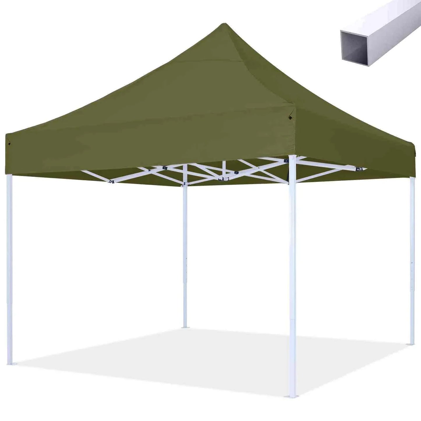 3x3 meter pavilion with easy up function, waterproof, green canopy, steel frame.