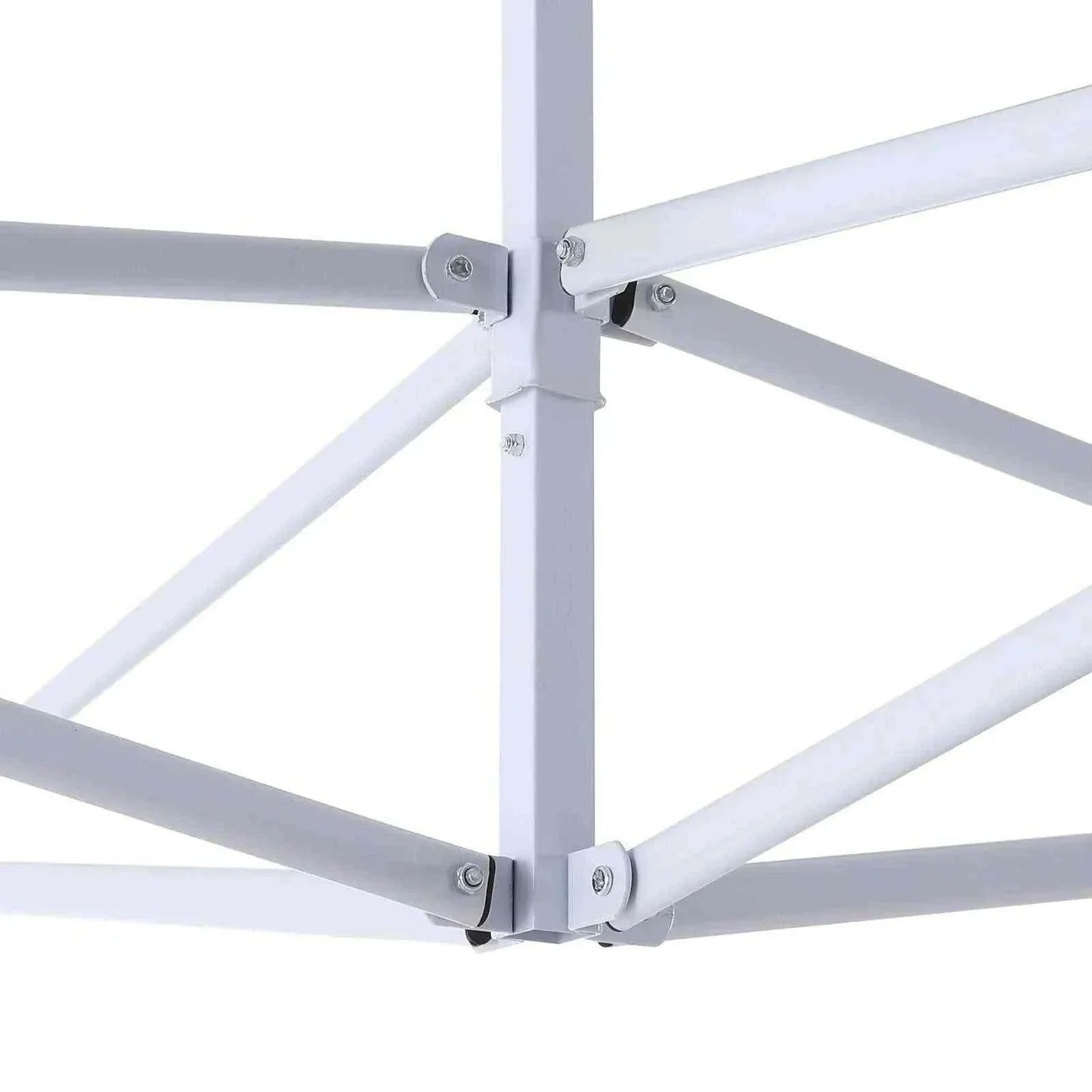White steel frame structure of Pavillon Easy Up 3x3 meter tent, showcasing durable construction.