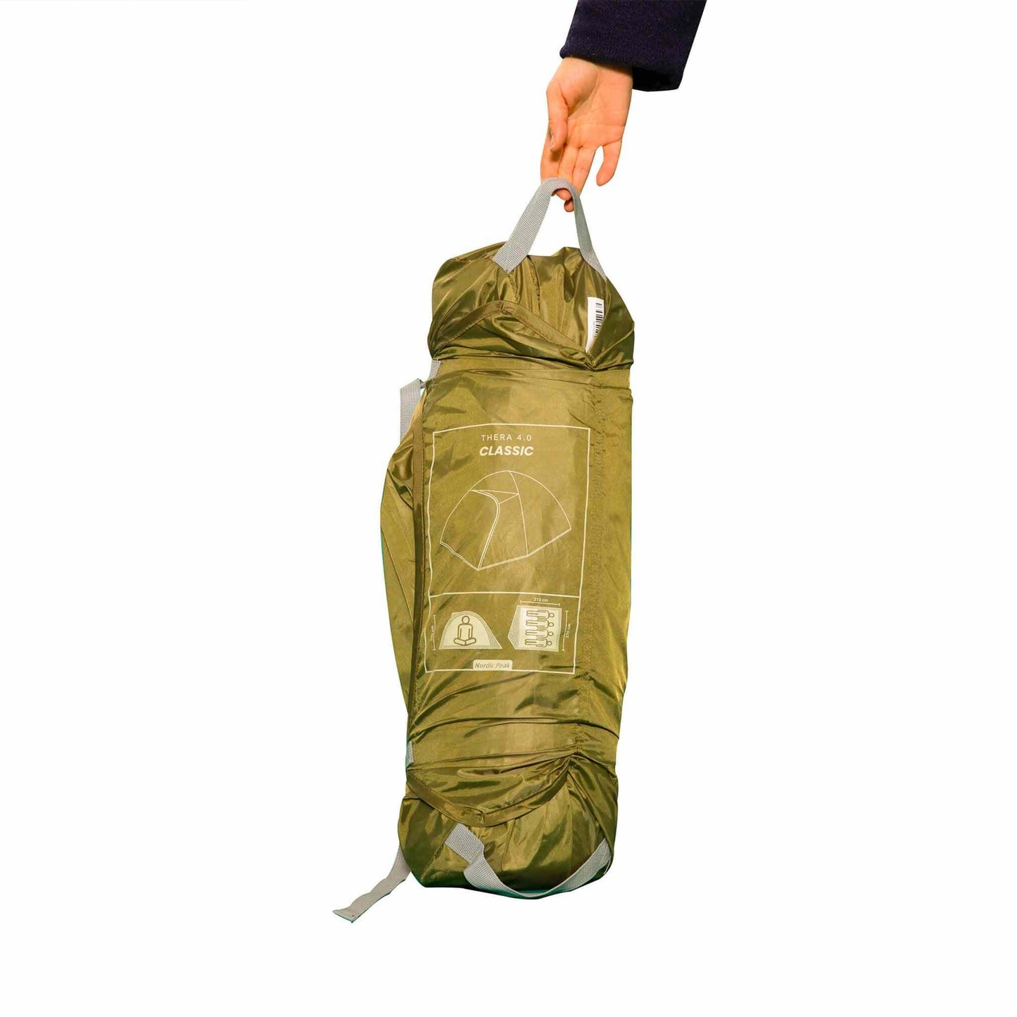 Festivaltelt - 4 personer in compact carry bag, easy setup, durable and waterproof.