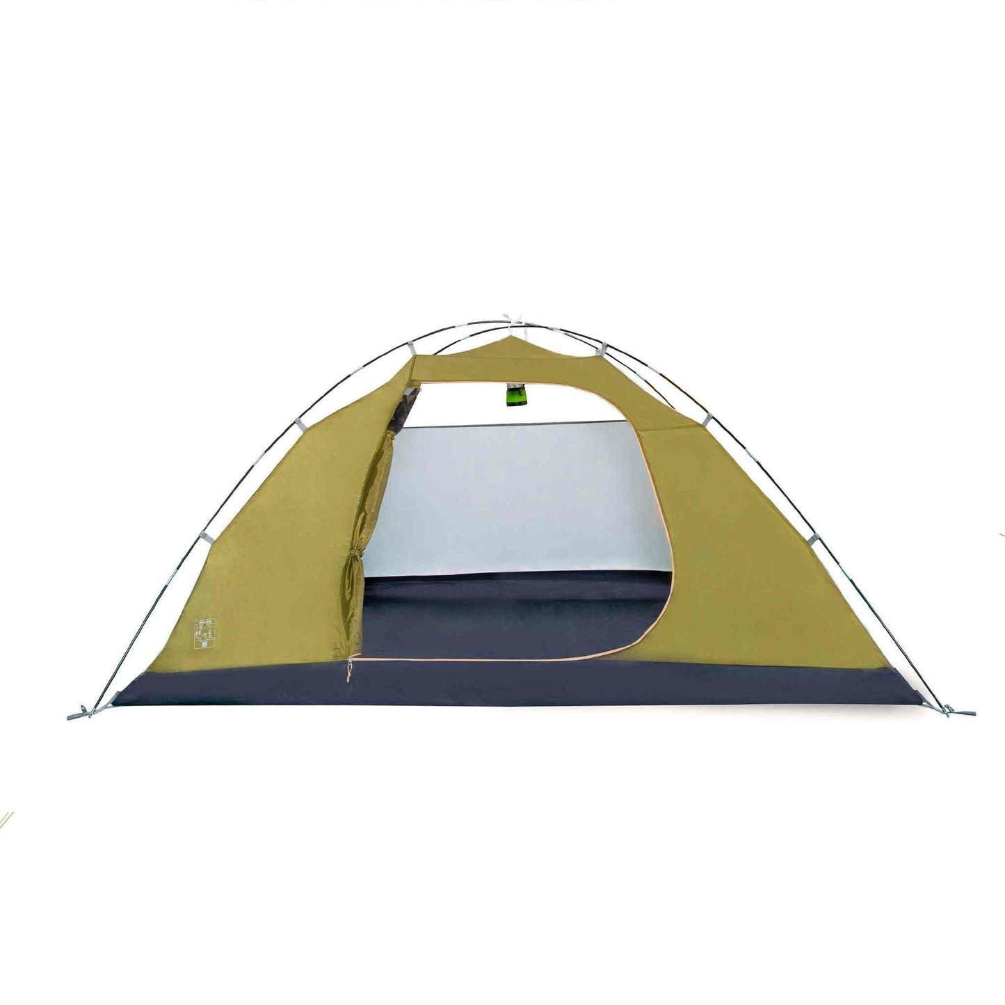 4-person festival tent, green and black design, durable and waterproof.