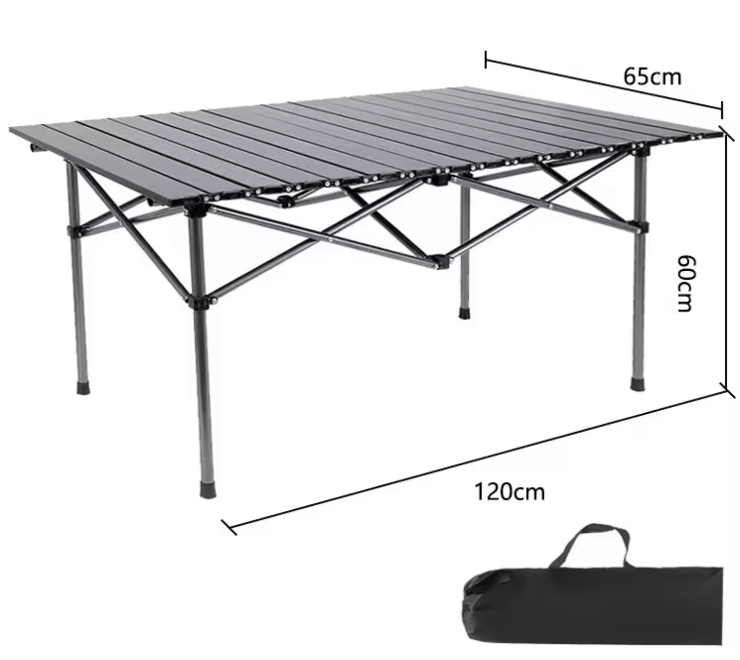 Ekstra kraftigt foldebord i letvægtsstål, tilgængelig i 3 størrelser, nemt at folde ud og sammen.