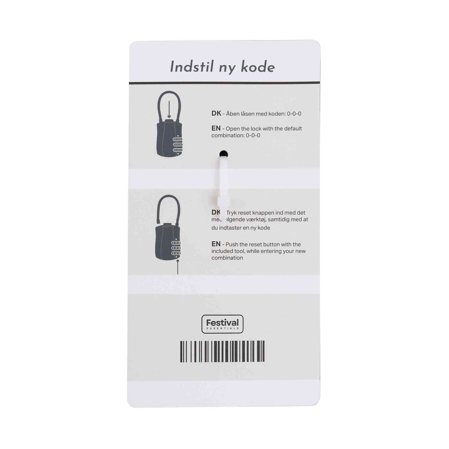 Universal combination padlock for tents and bags, secure with adjustable 3-digit code.