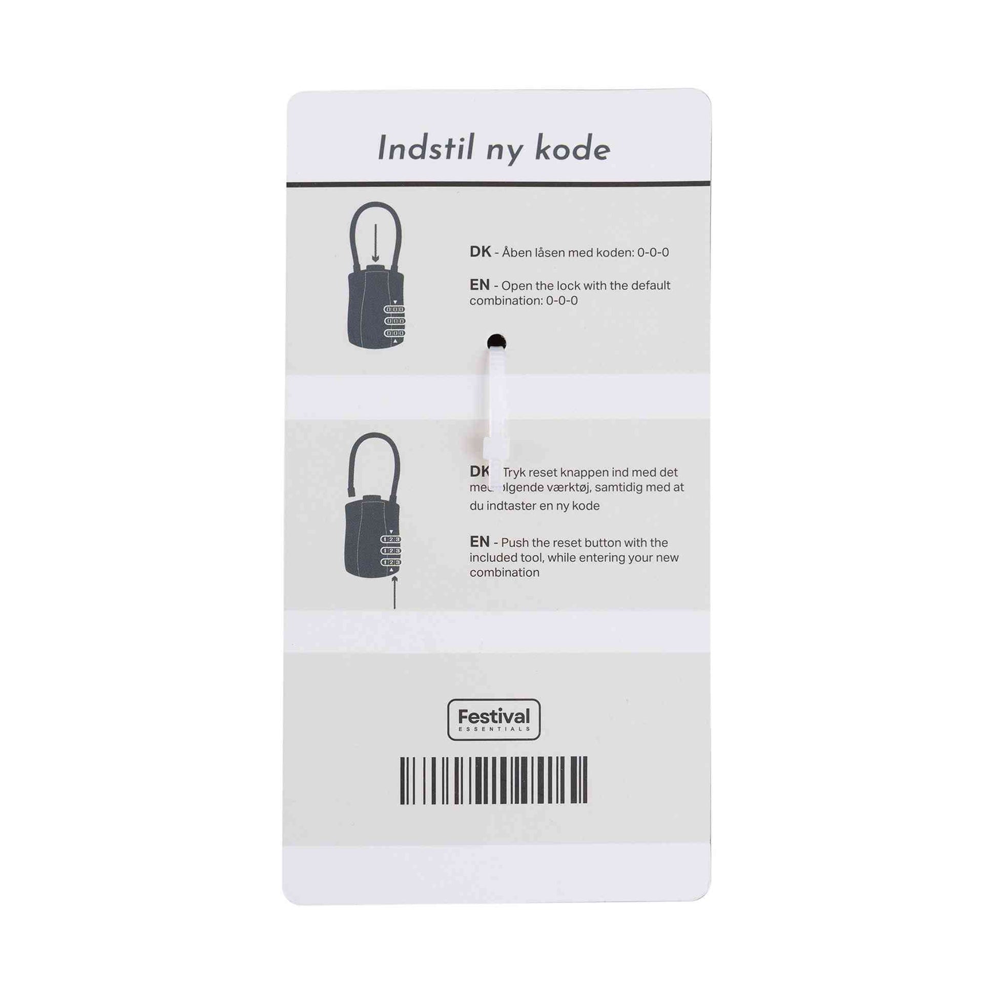 Universal combination padlock for tents and bags, secure with adjustable 3-digit code.