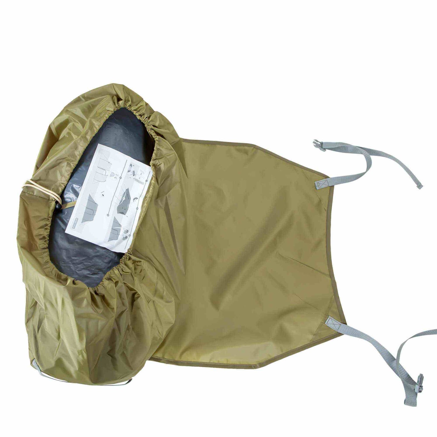 Premium 4-personers gruppe telt i grøn med manual, 100% vandtæt design.