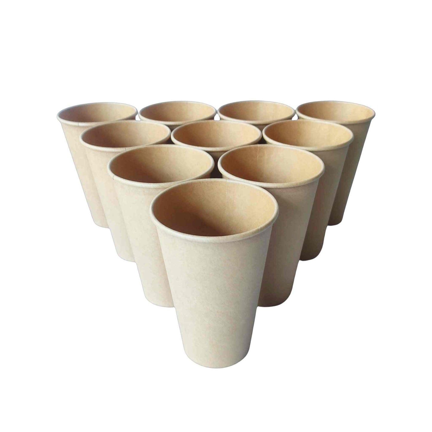 10 robust and compostable 300 ml papkopper, ideal for any occasion.