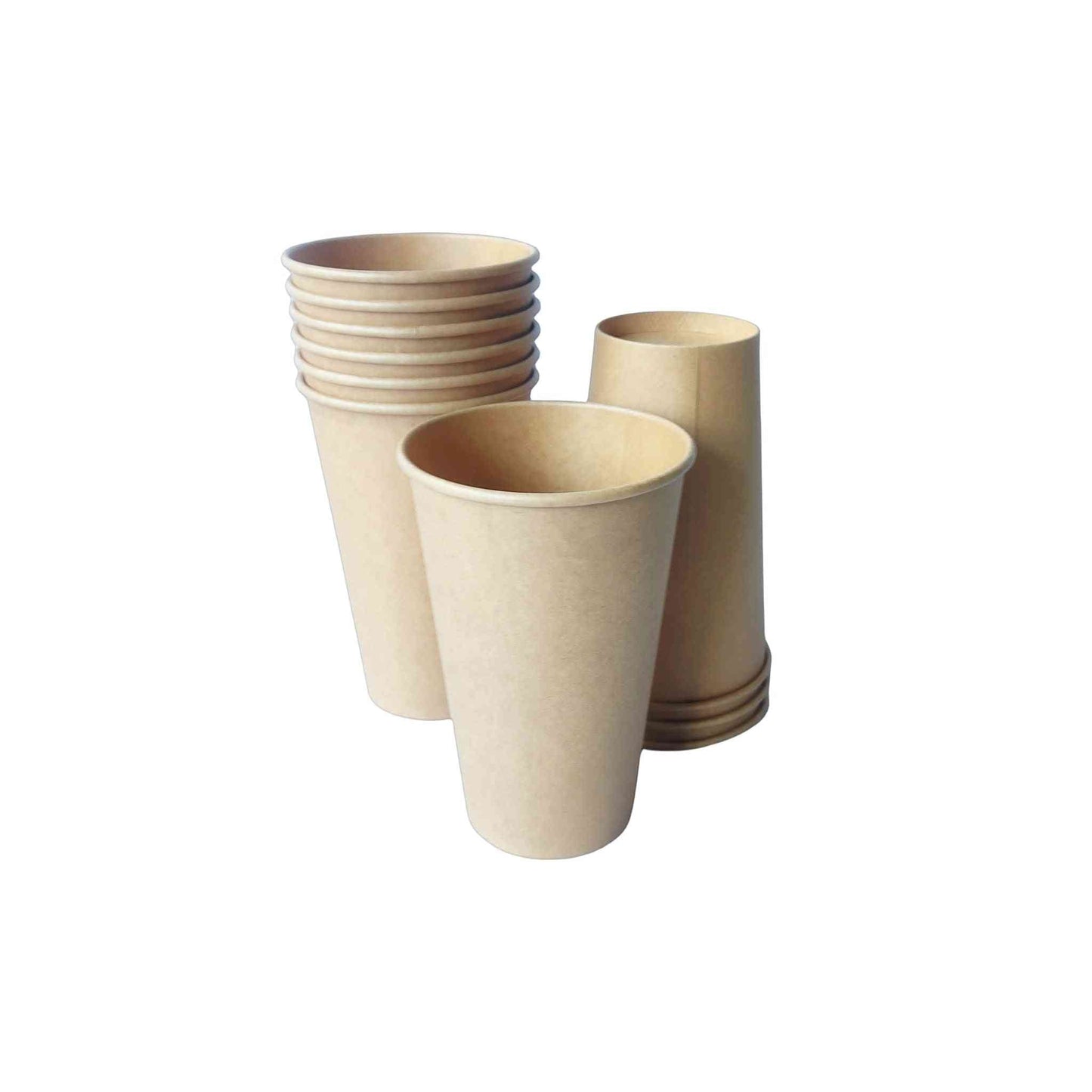 Compostable 300 ml paper cups, pack of 10, ideal for parties and festivals.