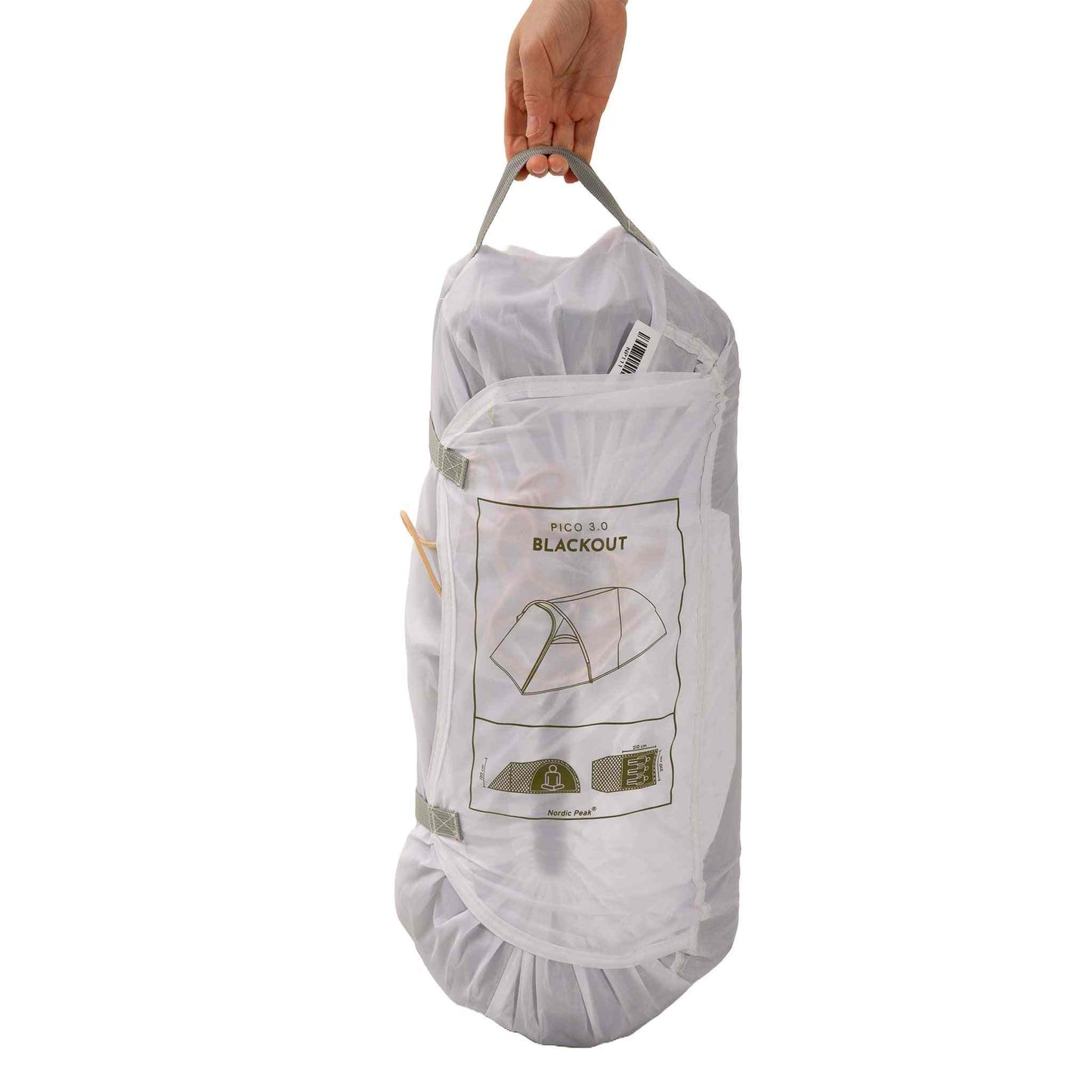 Blackout festivaltelt - 3 personer XL i transportpose.