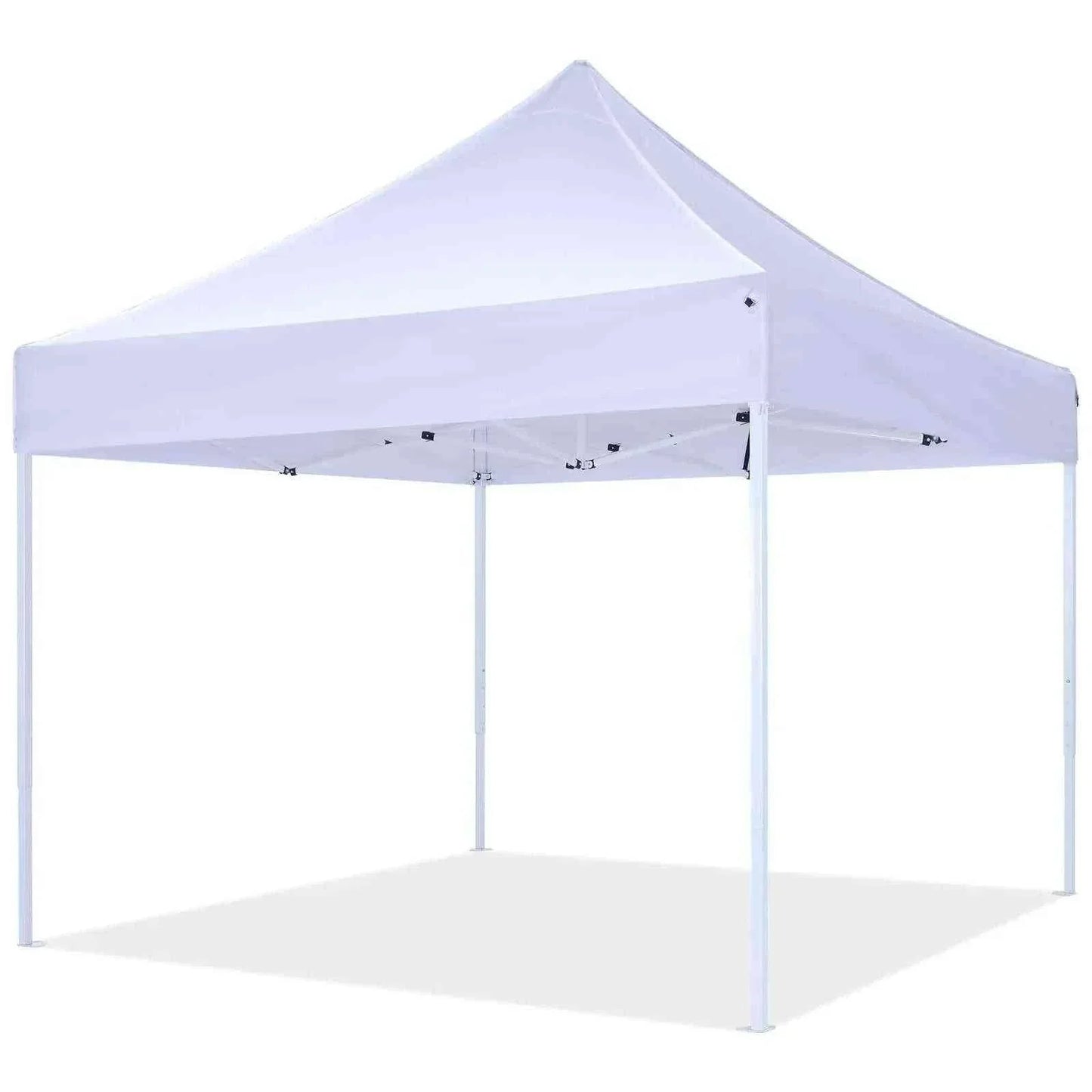 White 3x3 meter Easy Up pavilion with stable steel frame and waterproof polyester canopy.