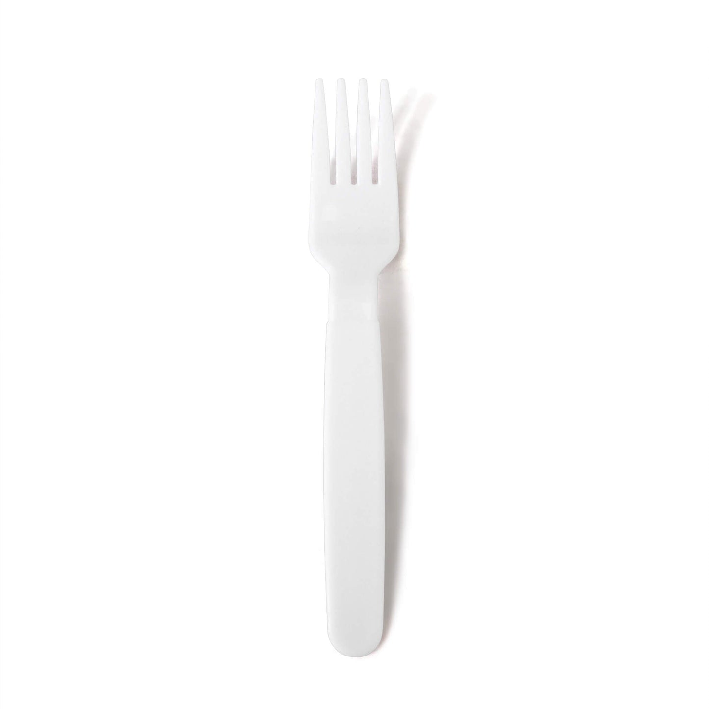 Reusable white plastic fork from 30-piece picnic box set.