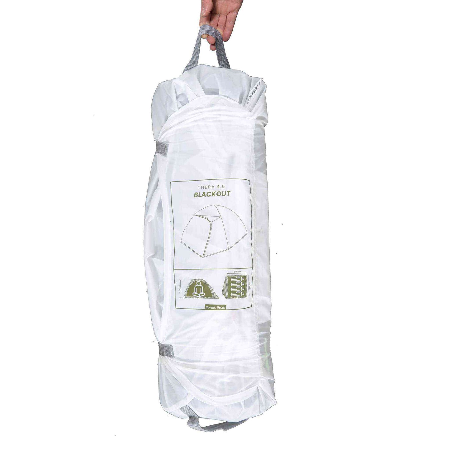 Blackout telt - 4 personer pakket i taske, let at transportere.