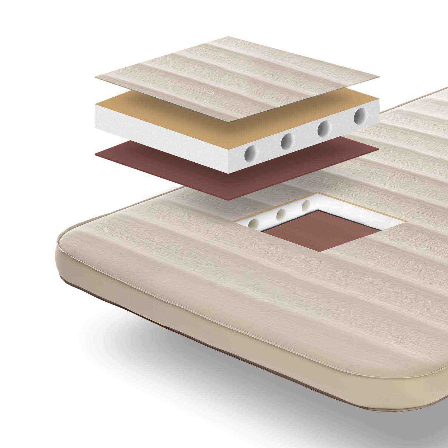 Selvoppustelig madras premium fra Nordic Peak med 7-10 cm tykkelse og blødt pongee-materiale.