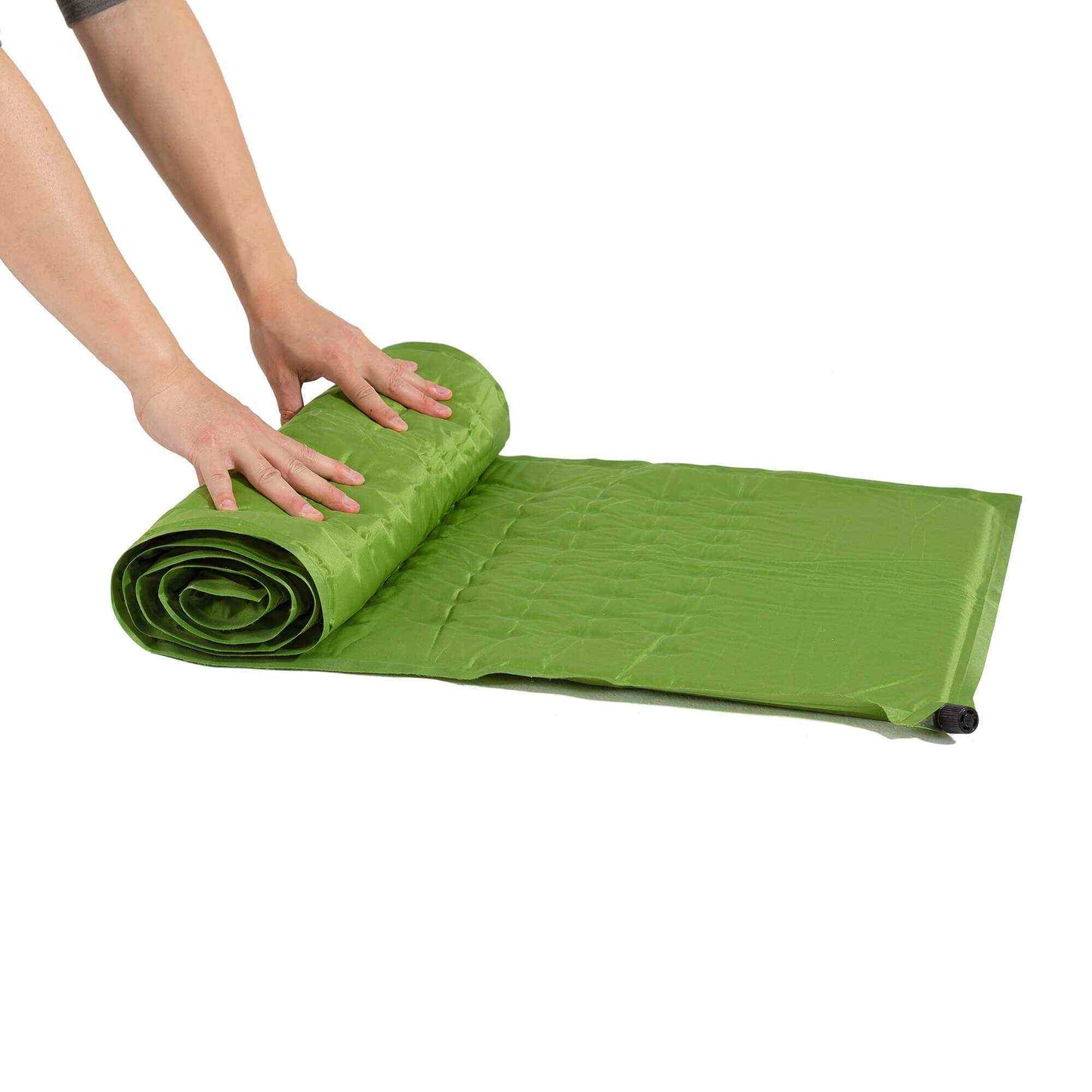 Selvoppustelig liggeunderlag - basic med oppustelig hovedpude, 185 cm lang, 60 cm bred, 3 cm tyk.