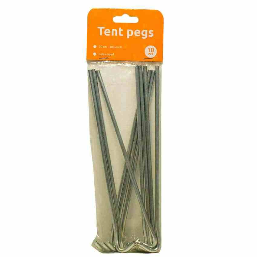 Pløkker - 10 stk ekstra stærke stormpløkker på 20 cm til teltopsætning i blæst eller blødt underlag.