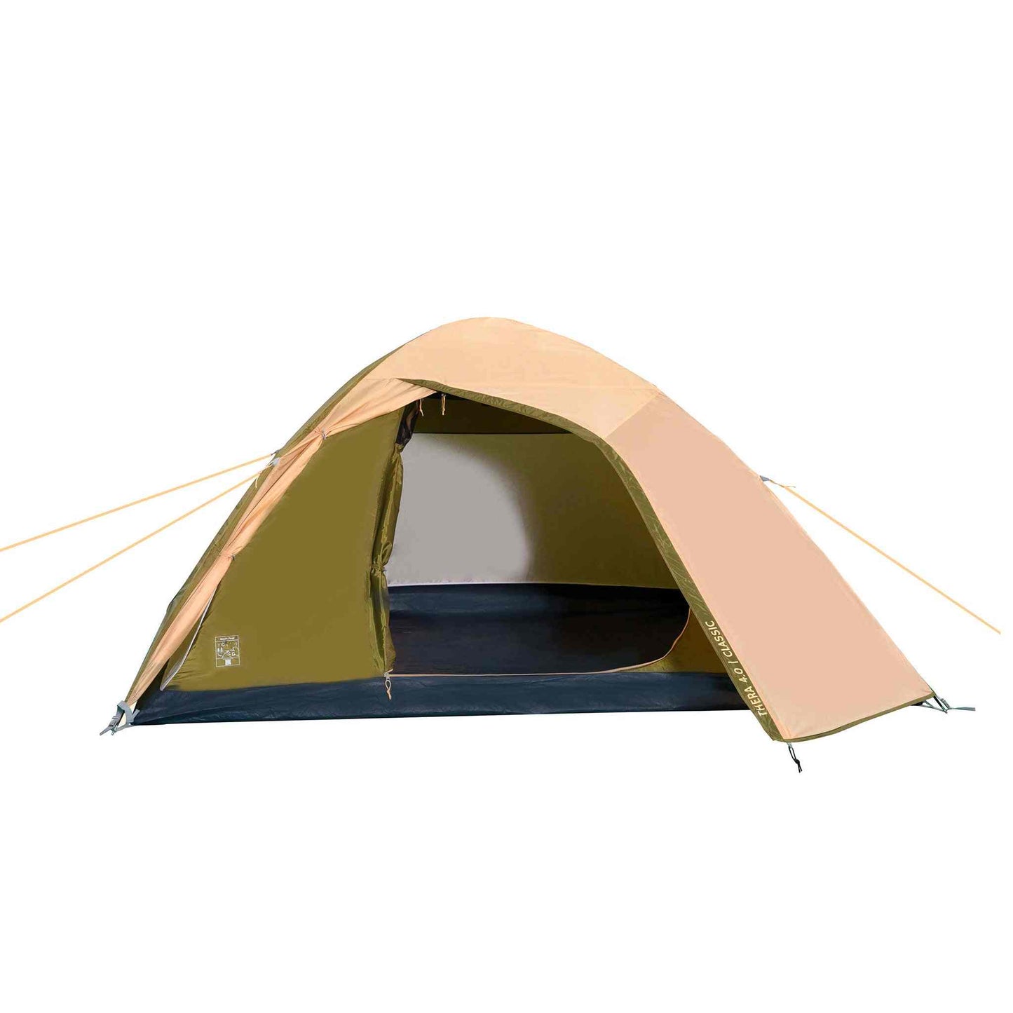 4-person festival tent, waterproof, durable, with mosquito net and ventilation.