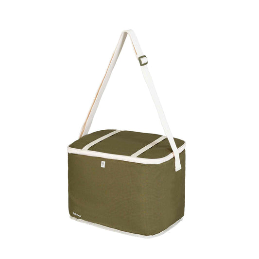 Green køletaske - 20L with shoulder strap, durable and waterproof design.