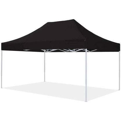 Black Pavillon Easy Up 3x4.5m with sturdy frame and waterproof canopy.