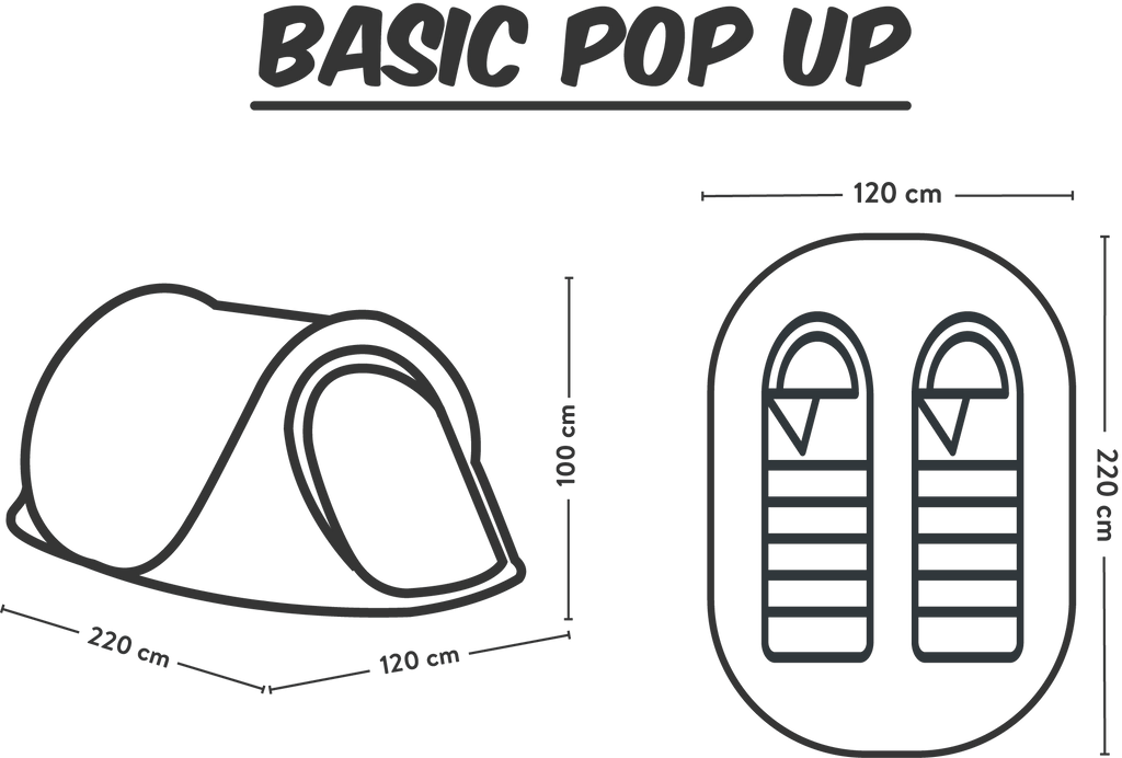 Pop up telt (2 personer)